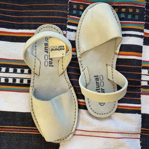 NWT Natural Sur Avarca Leather Sandals. Spain. Menorquinas. Slingback Strap. 37 - Picture 2 of 12